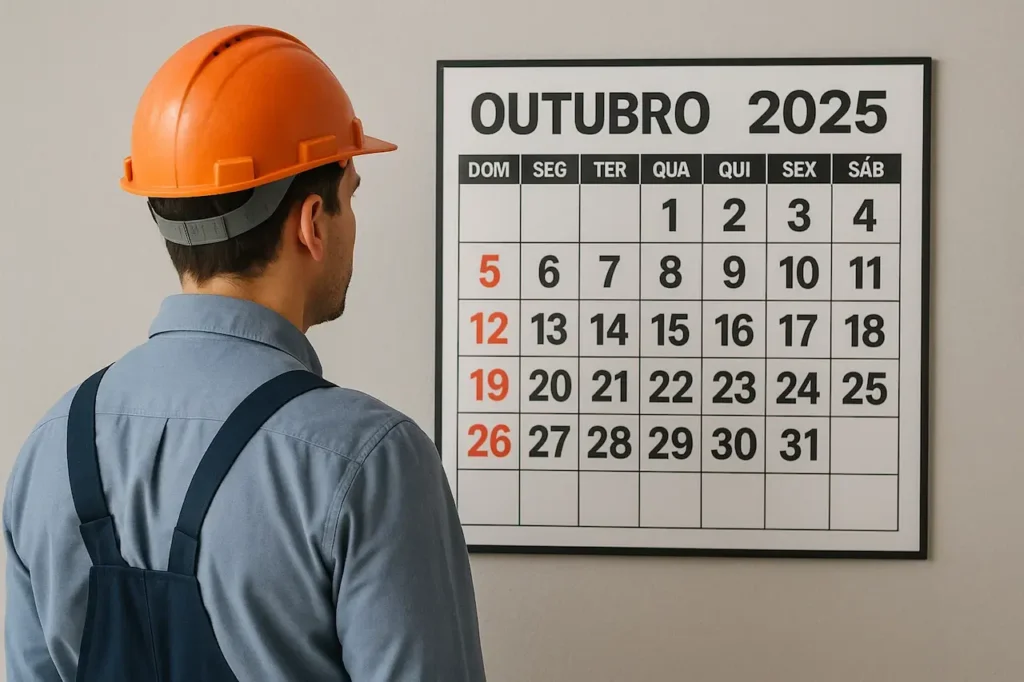Quando cai o quinto dia útil de outubro